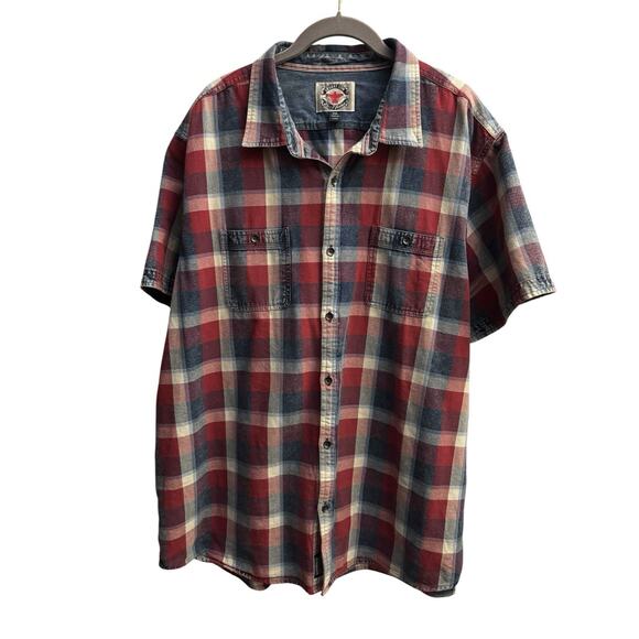 Desert Son Collection Flag & Anthem Mens Short Sleeve Western Plaid Shirt 2XL - Picture 1 of 12